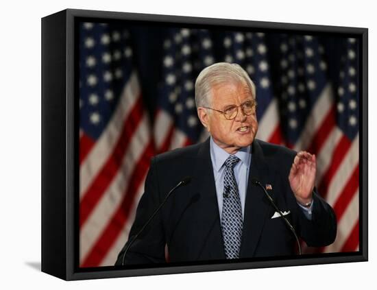 Senator Edward Kennedy Delivers Speech About the Effect of War in Iraq on America's Security-null-Framed Premier Image Canvas