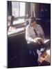 Senator Edward M. Kennedy on the Phone in His Office, Probably in Washington Dc-John Loengard-Mounted Photographic Print