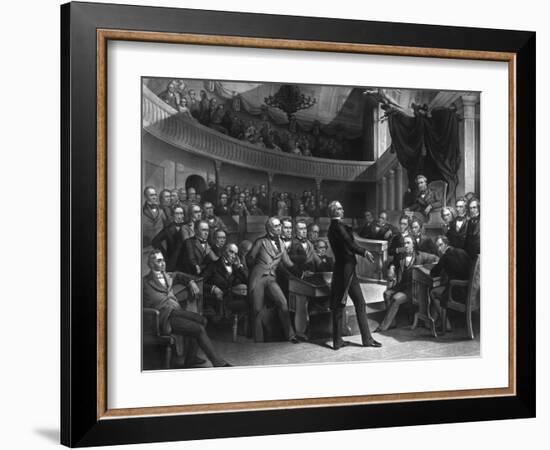Senator Henry Clay Speaking About the Compromise of 1850 in the Senate-Stocktrek Images-Framed Art Print