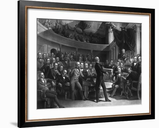 Senator Henry Clay Speaking About the Compromise of 1850 in the Senate-Stocktrek Images-Framed Art Print