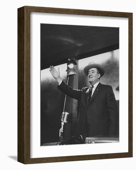 Senator Hubert H. Humphrey at the Western States Democratic Conference-Thomas D^ Mcavoy-Framed Photographic Print