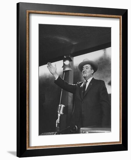 Senator Hubert H. Humphrey at the Western States Democratic Conference-Thomas D^ Mcavoy-Framed Photographic Print