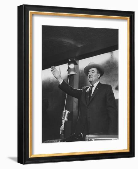 Senator Hubert H. Humphrey at the Western States Democratic Conference-Thomas D^ Mcavoy-Framed Photographic Print