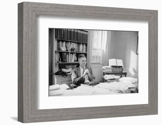 Senator James Lane Buckley Seated at His Desk, 1970-Alfred Eisenstaedt-Framed Photographic Print