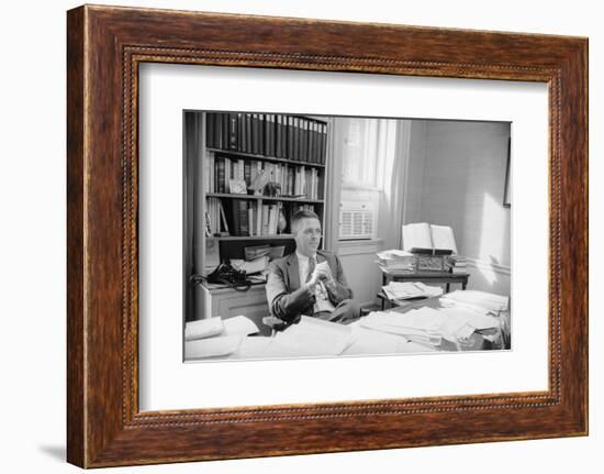Senator James Lane Buckley Seated at His Desk, 1970-Alfred Eisenstaedt-Framed Photographic Print