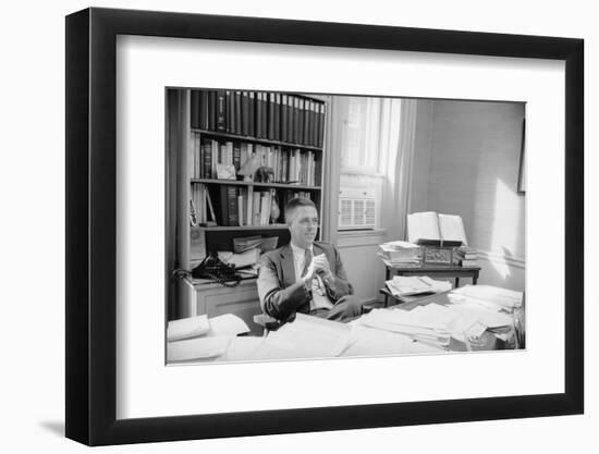 Senator James Lane Buckley Seated at His Desk, 1970-Alfred Eisenstaedt-Framed Photographic Print