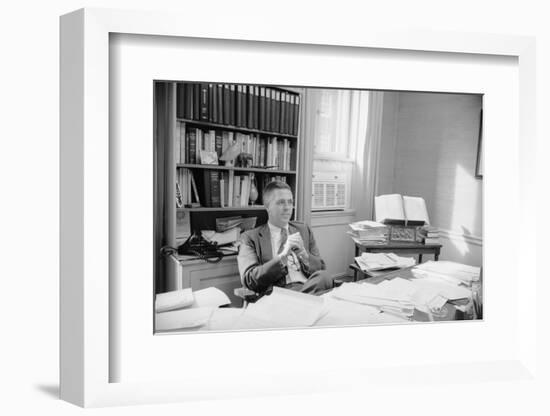 Senator James Lane Buckley Seated at His Desk, 1970-Alfred Eisenstaedt-Framed Photographic Print