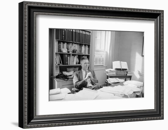 Senator James Lane Buckley Seated at His Desk, 1970-Alfred Eisenstaedt-Framed Photographic Print