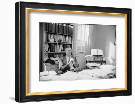 Senator James Lane Buckley Seated at His Desk, 1970-Alfred Eisenstaedt-Framed Photographic Print