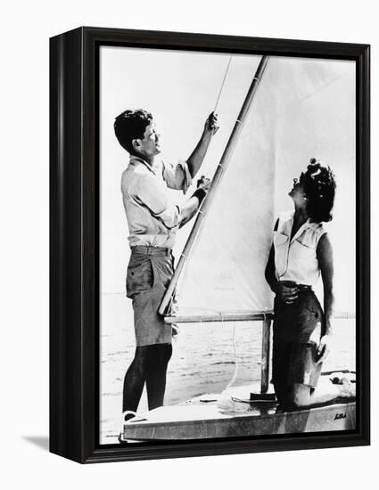 Senator John F Kennedy and Fiancée Miss Jacqueline Bouvier of Newport, Jun 26, 1953-null-Framed Stretched Canvas