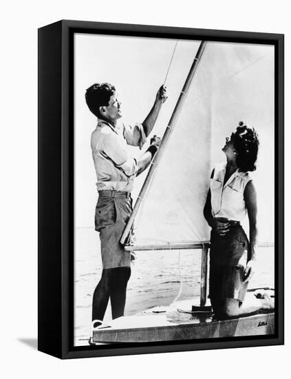 Senator John F Kennedy and Fiancée Miss Jacqueline Bouvier of Newport, Jun 26, 1953-null-Framed Stretched Canvas