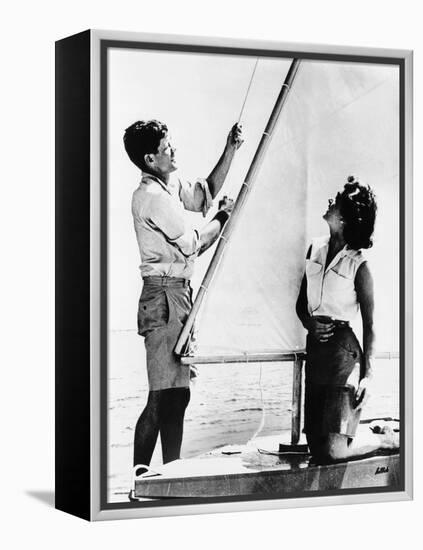 Senator John F Kennedy and Fiancée Miss Jacqueline Bouvier of Newport, Jun 26, 1953-null-Framed Stretched Canvas