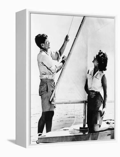 Senator John F Kennedy and Fiancée Miss Jacqueline Bouvier of Newport, Jun 26, 1953-null-Framed Stretched Canvas