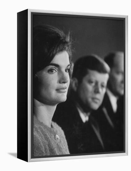 Senator John F. Kennedy and Wife Campaigning in Democratic Presidential Primaries-Stan Wayman-Framed Premier Image Canvas