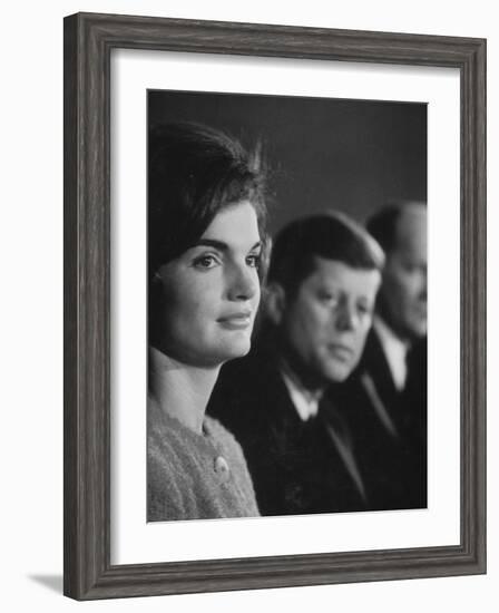 Senator John F. Kennedy and Wife Campaigning in Democratic Presidential Primaries-Stan Wayman-Framed Photographic Print