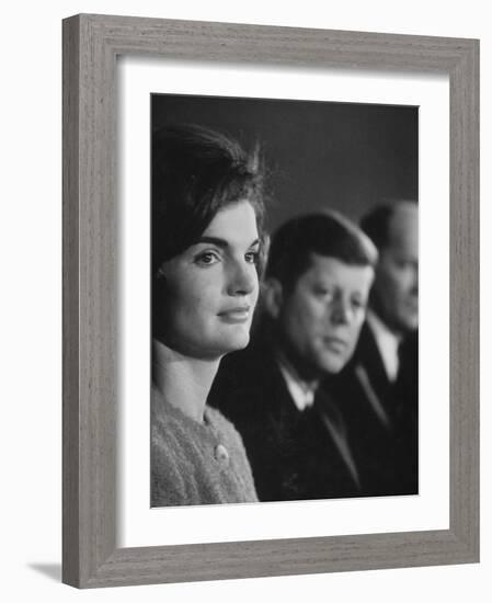 Senator John F. Kennedy and Wife Campaigning in Democratic Presidential Primaries-Stan Wayman-Framed Photographic Print