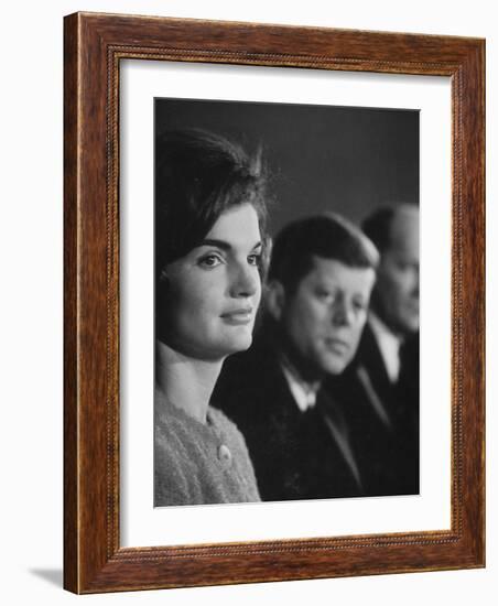 Senator John F. Kennedy and Wife Campaigning in Democratic Presidential Primaries-Stan Wayman-Framed Photographic Print