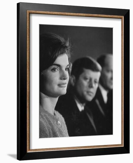 Senator John F. Kennedy and Wife Campaigning in Democratic Presidential Primaries-Stan Wayman-Framed Photographic Print