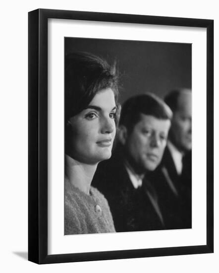 Senator John F. Kennedy and Wife Campaigning in Democratic Presidential Primaries-Stan Wayman-Framed Photographic Print