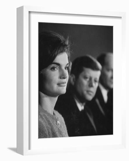 Senator John F. Kennedy and Wife Campaigning in Democratic Presidential Primaries-Stan Wayman-Framed Photographic Print