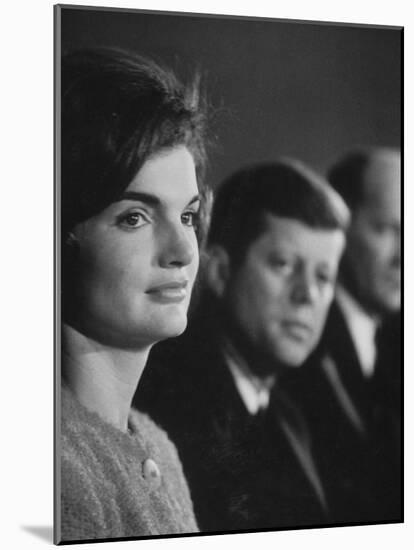 Senator John F. Kennedy and Wife Campaigning in Democratic Presidential Primaries-Stan Wayman-Mounted Photographic Print