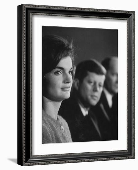 Senator John F. Kennedy and Wife Campaigning in Democratic Presidential Primaries-Stan Wayman-Framed Photographic Print