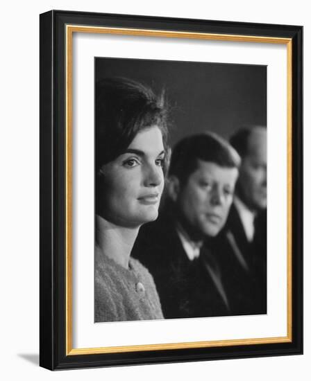 Senator John F. Kennedy and Wife Campaigning in Democratic Presidential Primaries-Stan Wayman-Framed Photographic Print