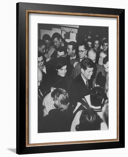 Senator John F. Kennedy and Wife Campaigning in Democratic Presidential Primaries-Stan Wayman-Framed Photographic Print