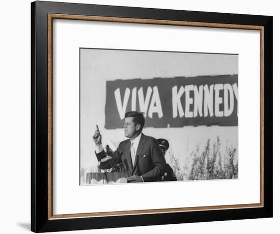 Senator John F. Kennedy Campaigning For President-Paul Schutzer-Framed Photographic Print