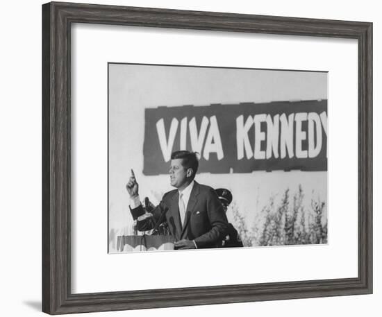 Senator John F. Kennedy Campaigning For President-Paul Schutzer-Framed Photographic Print