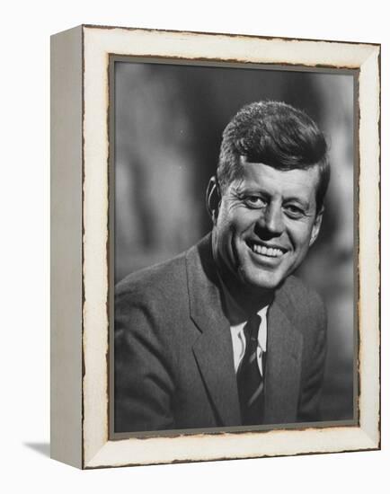 Senator John F. Kennedy Close-Up During Campaign-null-Framed Premier Image Canvas