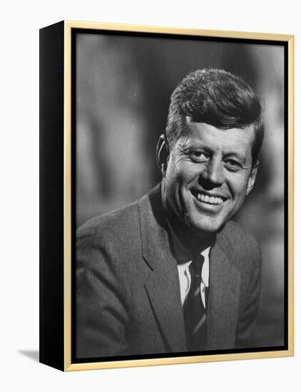 Senator John F. Kennedy Close-Up During Campaign-null-Framed Premier Image Canvas