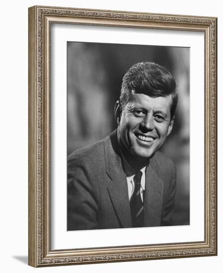 Senator John F. Kennedy Close-Up During Campaign-null-Framed Photographic Print