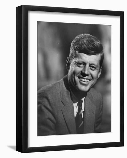 Senator John F. Kennedy Close-Up During Campaign-null-Framed Photographic Print