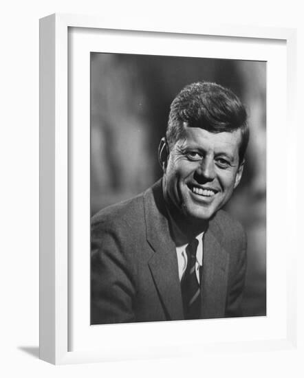 Senator John F. Kennedy Close-Up During Campaign-null-Framed Photographic Print