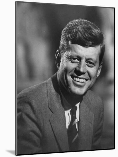 Senator John F. Kennedy Close-Up During Campaign-null-Mounted Photographic Print