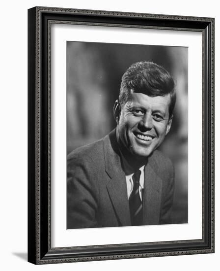 Senator John F. Kennedy Close-Up During Campaign-null-Framed Photographic Print