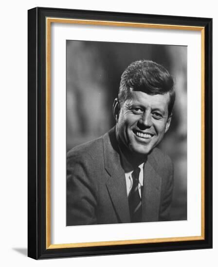 Senator John F. Kennedy Close-Up During Campaign--Framed Photographic Print