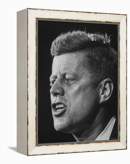 Senator John F. Kennedy During Campaign For Presidency-Paul Schutzer-Framed Premier Image Canvas