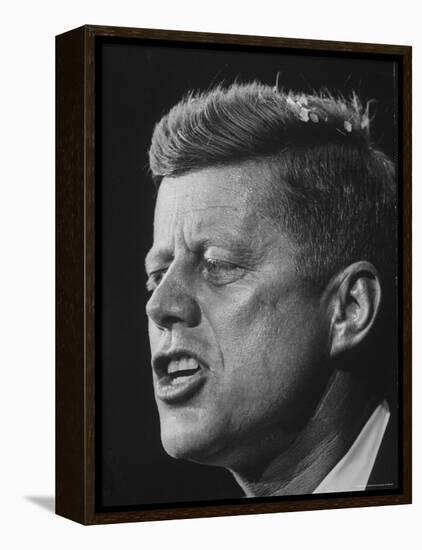 Senator John F. Kennedy During Campaign For Presidency-Paul Schutzer-Framed Premier Image Canvas