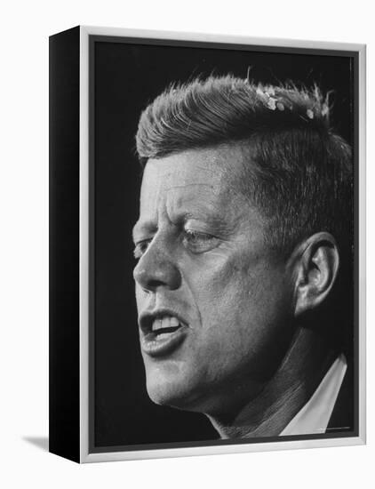 Senator John F. Kennedy During Campaign For Presidency-Paul Schutzer-Framed Premier Image Canvas