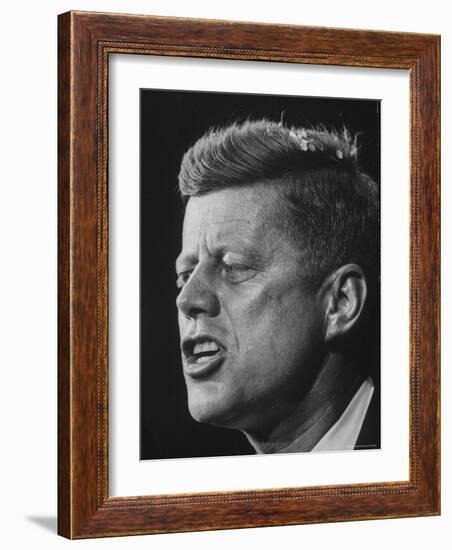 Senator John F. Kennedy During Campaign For Presidency-Paul Schutzer-Framed Photographic Print