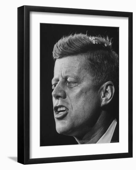 Senator John F. Kennedy During Campaign For Presidency-Paul Schutzer-Framed Photographic Print