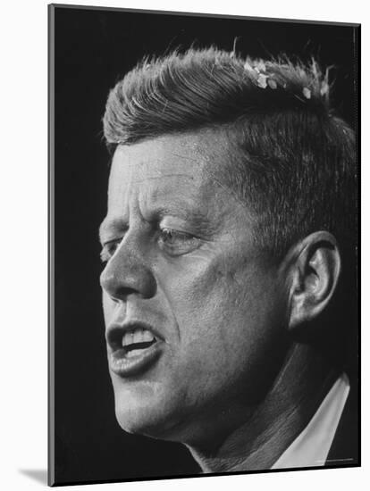 Senator John F. Kennedy During Campaign For Presidency-Paul Schutzer-Mounted Photographic Print