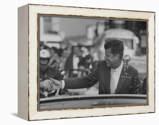 Senator John F. Kennedy During Campaigning-Paul Schutzer-Framed Premier Image Canvas