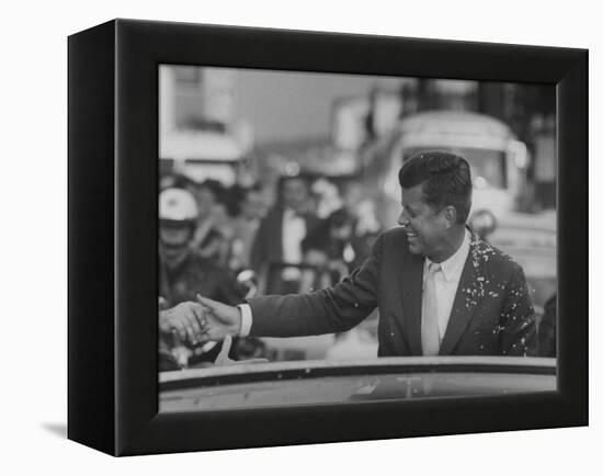 Senator John F. Kennedy During Campaigning-Paul Schutzer-Framed Premier Image Canvas