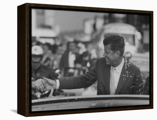 Senator John F. Kennedy During Campaigning-Paul Schutzer-Framed Premier Image Canvas