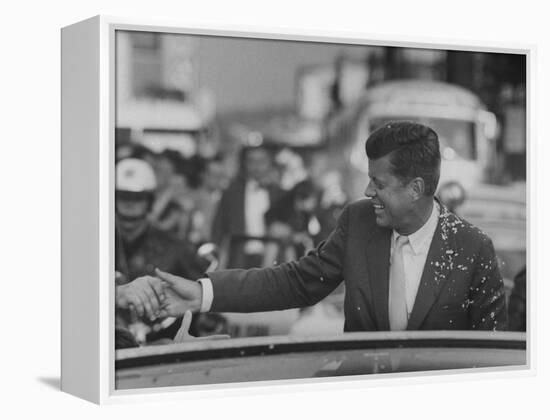 Senator John F. Kennedy During Campaigning-Paul Schutzer-Framed Premier Image Canvas