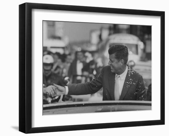 Senator John F. Kennedy During Campaigning-Paul Schutzer-Framed Photographic Print