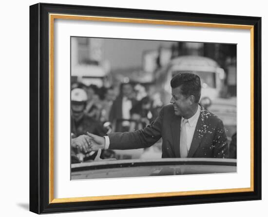 Senator John F. Kennedy During Campaigning-Paul Schutzer-Framed Photographic Print